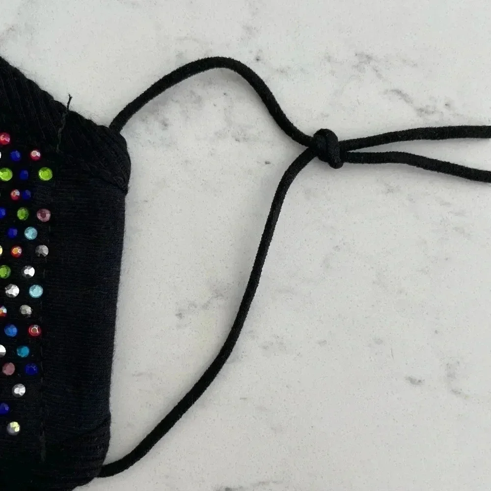 𝅺NEW‎ rainbow bedazzled face mask